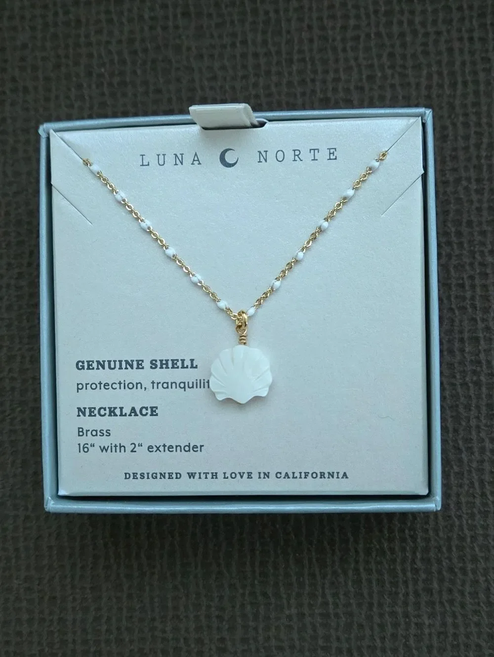 ✨️HP✨️ Luna🌙 Norte Mother of Pearl Clam Shell🐚 Pendant Necklace - NIB